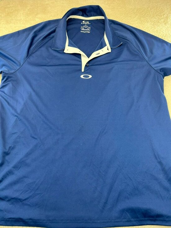 Oakley Other - Oakley Mens Blue Polo Shirt XXL Polyester Regular Fit Hydrolix Moisture-Wicking